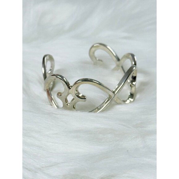 Silver 925 Heart Link Cuff - Picture 3 of 6